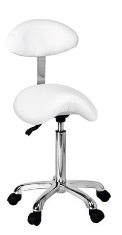 Sadelstol med ryggstöd i elegant design med kromad ram – ORGANIC +