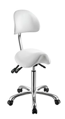 Sadelstol med ergonomiskt ryggstöd i elegant design med kromad ram – NOBLE