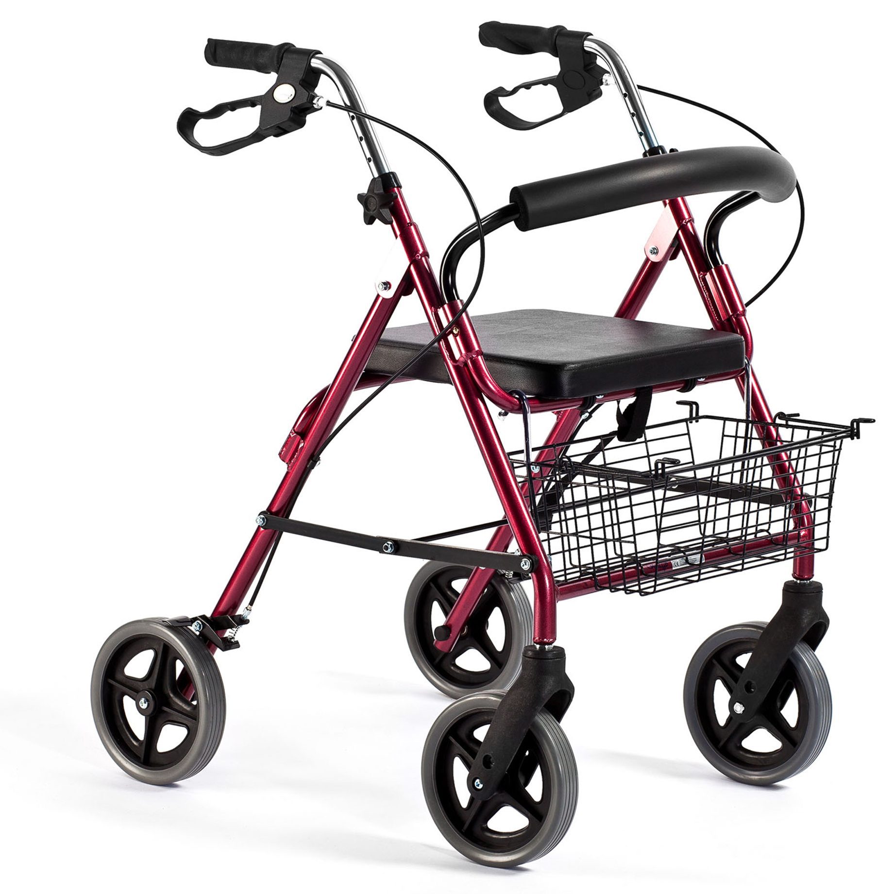 Rollator i aluminium med 4 hjul