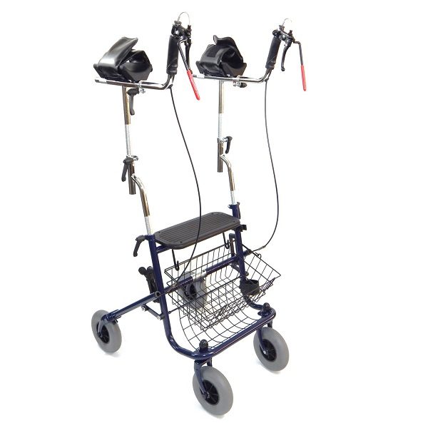 Rollator i stål med 4 hjul – Armbågsstöd
