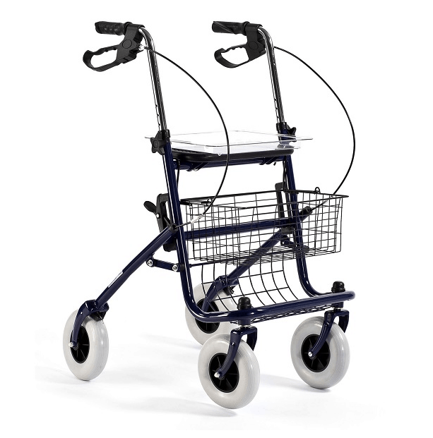 Rollator i stål med 4 hjul