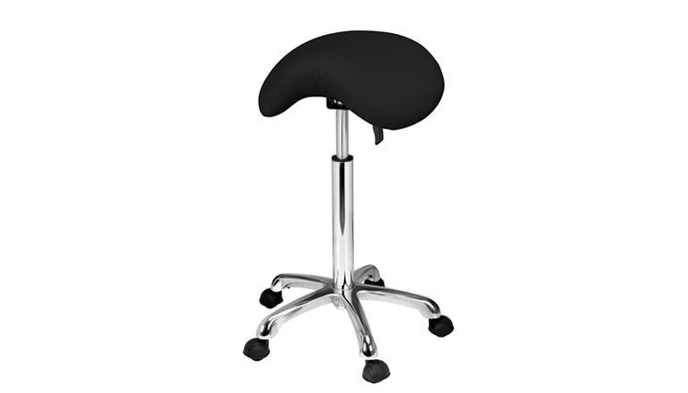 Sadelstol i elegant design med kromramme – ORGANIC – Svart