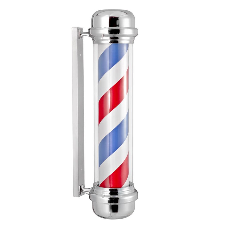 POL - Barberarlampa i krom - 69 cm hög - Barber Pole - Väggmonterad