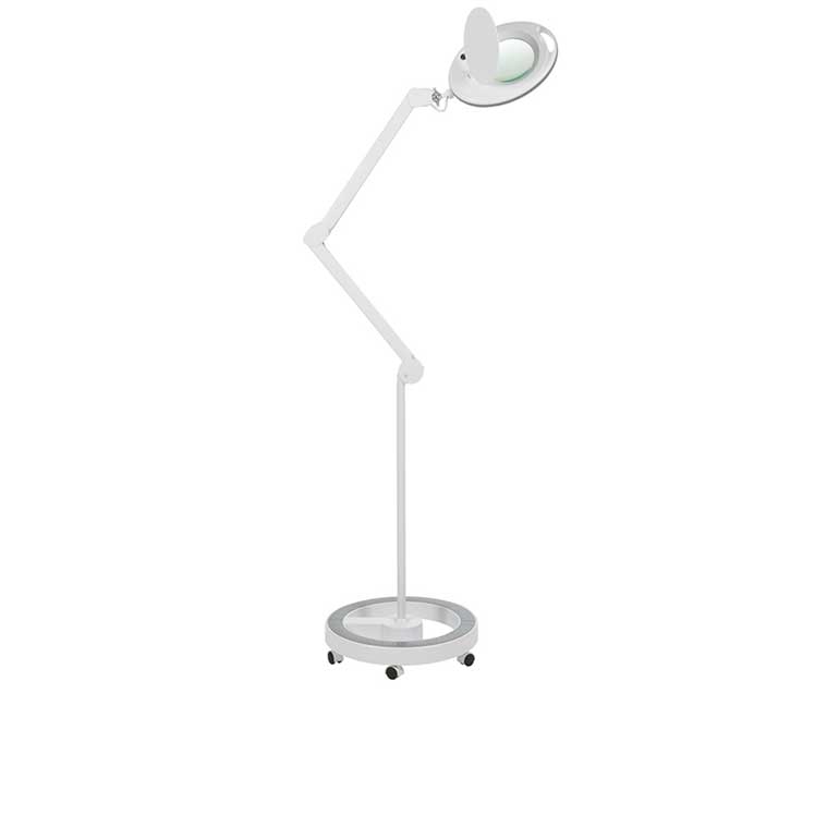 Förstoringslampa på hjul med kallt LED ljus – 5 diopter / 2.25X förstoring – MEGA+