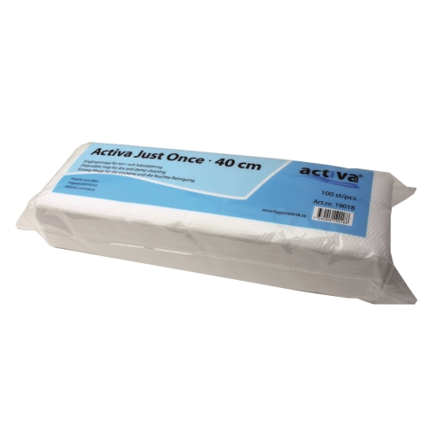 Moppduk engångs Activa – 40cm vit Just Once torr/fukt