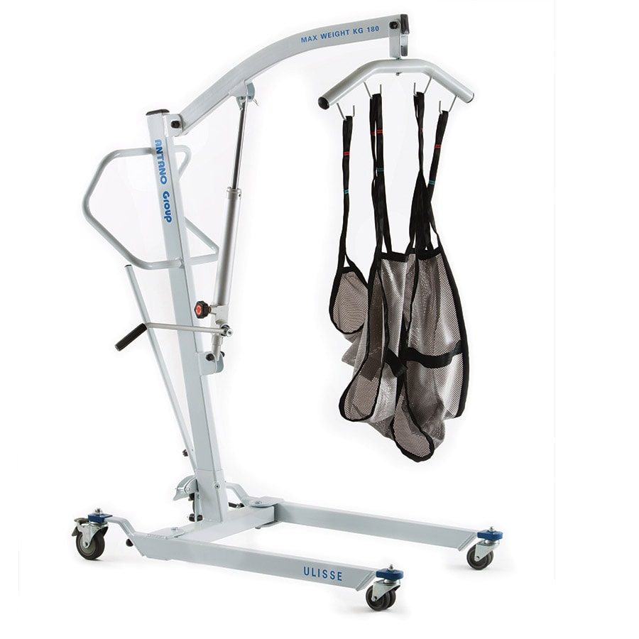 Hydraulisk patientlyft med hjul och justerbar arm – Max belastning: 180 kg