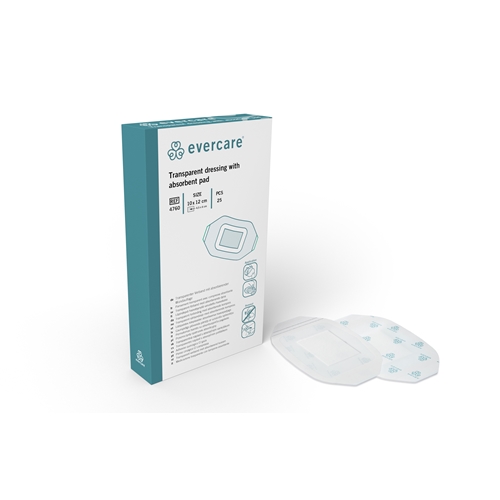 Sårfilm med dyna evercare – 10x12cm (dyna 4,5x6cm) ram – 25 st