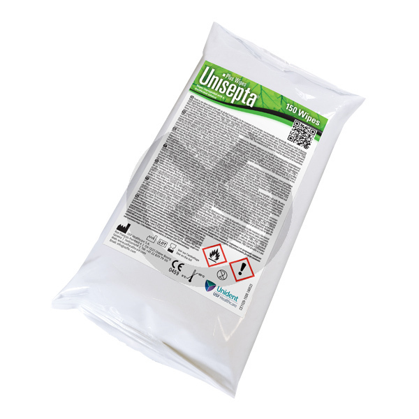 Unisepta Plus desinfektionsservetter, refill 150 st. EN 14476 – UNIDENT