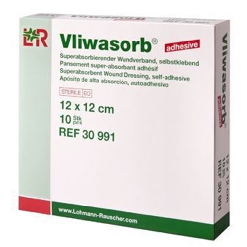 Superabsorberande förband Vliwasorb adhesive – 15x25cm Border – 10 st