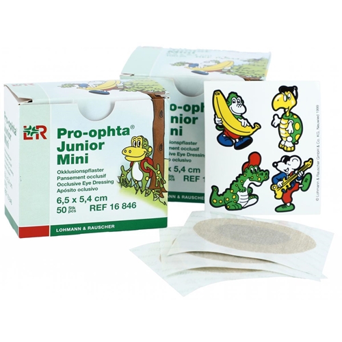 Ögonförband ProOphta Junior – 54x65mm Mini m lösa motiv – 50 st