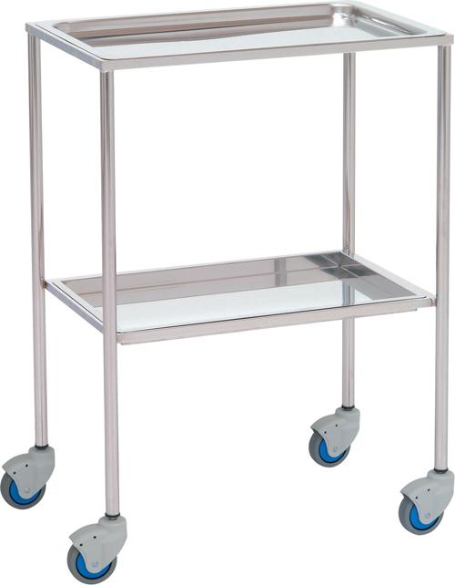 Instrumentbord – 2 hyllplan – 60x40x80 cm – Djupa hyllplan – Rostfritt stål