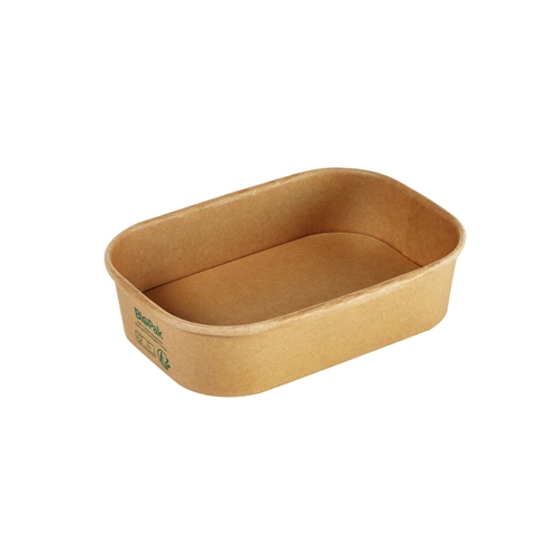 Form Papper/PLA Brick Medium – 500ml rektangulär brun – 50 st