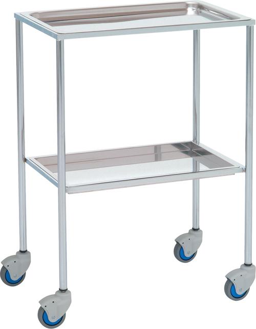 Instrumentbord – 2 hyllplan – 60x40x80 cm – Skålformade hyllplan – Krom