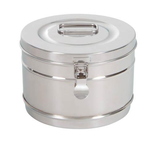 Cylindrisk steriliseringsbehållare i rostfritt stål – Ø 20×14 cm