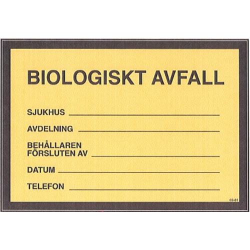 Etikett biologiskt avfall – 105x152mm rle100