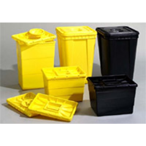 Riskavfallsbox 25l med dubbelt lock San Sac – 25lit med dubbel lock gul