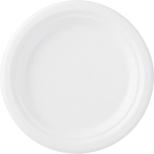 Tallrik bagasse flat – 17cm vit – 50 st