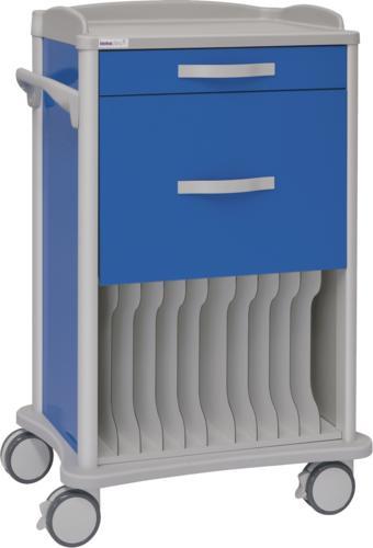 Multifunktionell sjukhusvagn – 1 1 lådor – 11 fack för röntgen (360×430 mm)