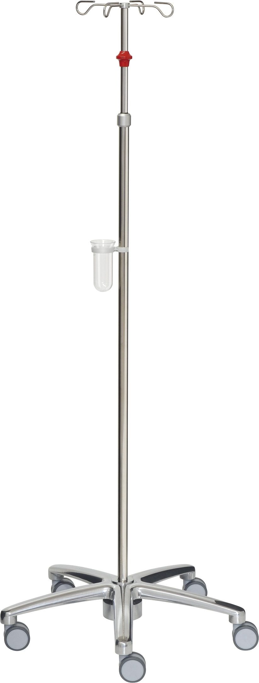 Droppställ och infusionspump – 4-krokar – Rostfritt stål – Tub 25/18 mm