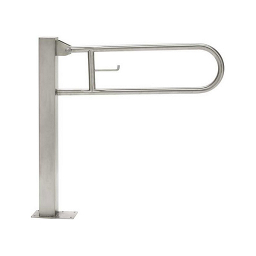 Fällbart stödhandtag på stativ – 700 mm – Rostfritt stål med satin-finish