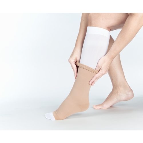 Kompressionsstrumpor för sår Actico UlcerSys – M norm 1 beige+2 vita