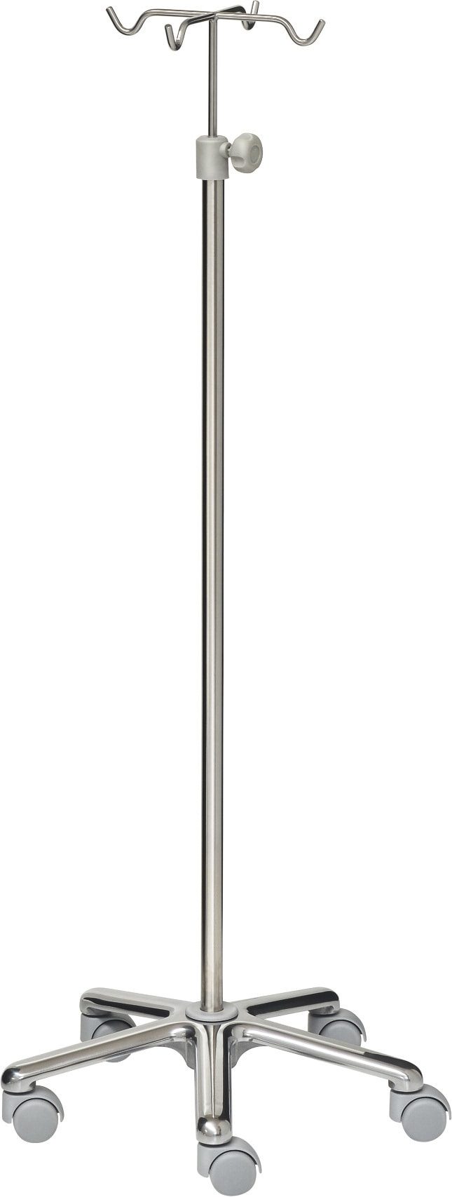 Droppställ – IV Stand – 4-krokar – Rostfritt stål – Stor aluminiumbas