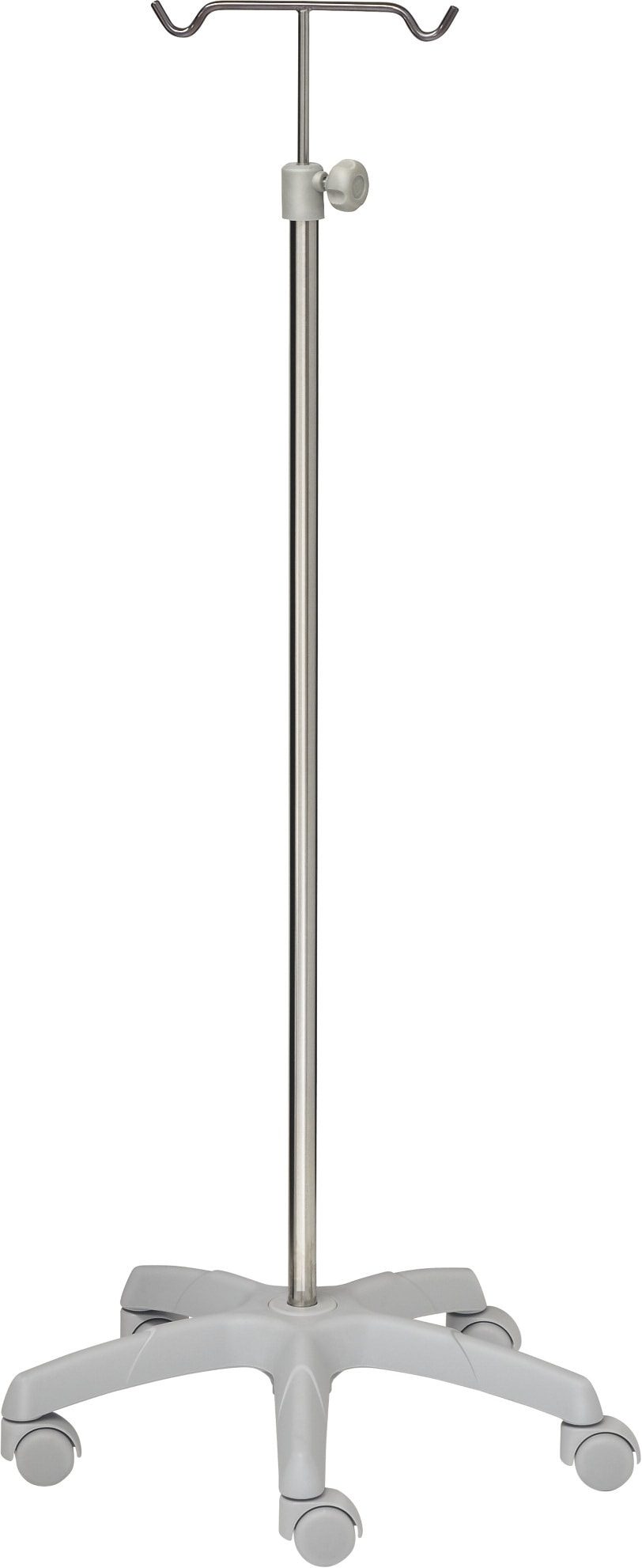 Droppställ – IV Stand – 2-krokar – Rostfritt stål – Stor aluminiumbas