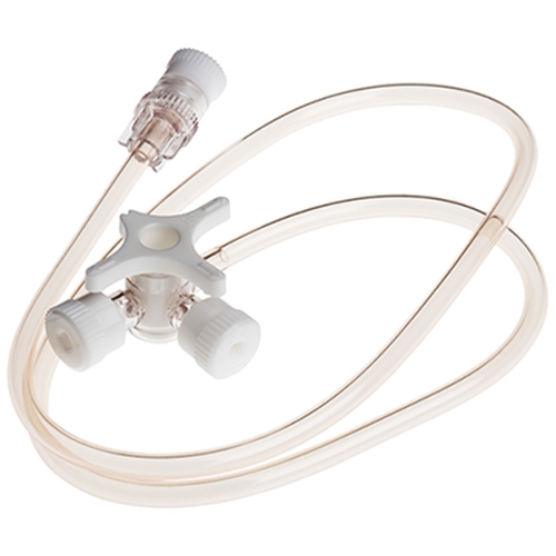 3-vägskran Connecta – 50cm slang utan inj port vit – 20 st