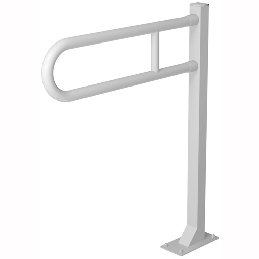 Fällbart stödhandtag på stativ – 600 mm – Vit epoxy-finish