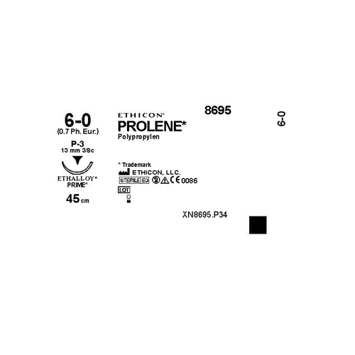 Sutur Prolene 6-0 8695H – 45cm P-3 – 36 st