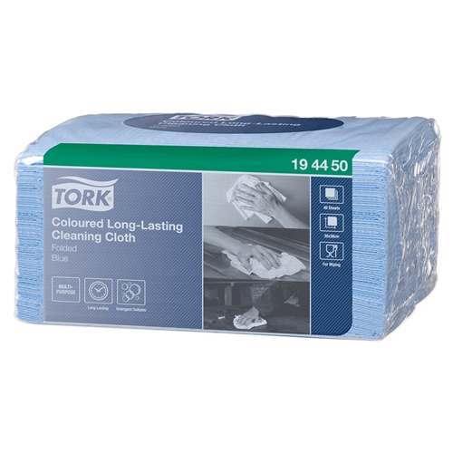 Torkduk färgkodad W8 – 30x38cm blå Tork Premium – 40 st