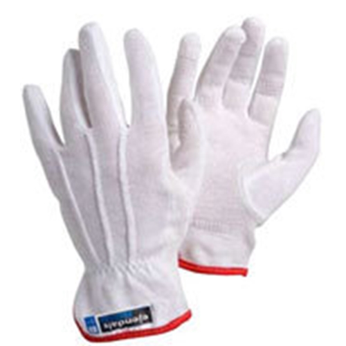 Handske trikå pvc-noppor vit – X-Small – 12 st