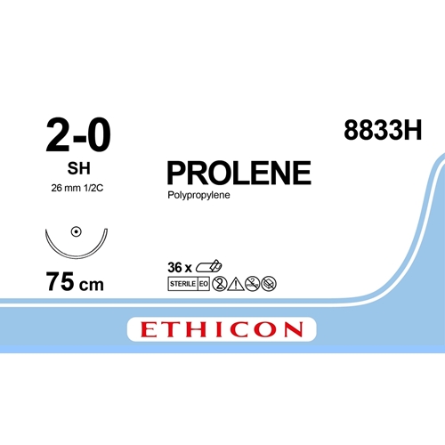 Sutur Prolene 2-0 8833H – 75cm nål SH – 36 st