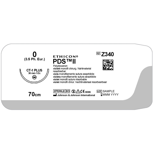 Sutur PDS II 0 Z340H – 70cm nål CT-1 – 36 st Sutur PDS II 0 Z340H – 70cm nål CT-1 – 36 st