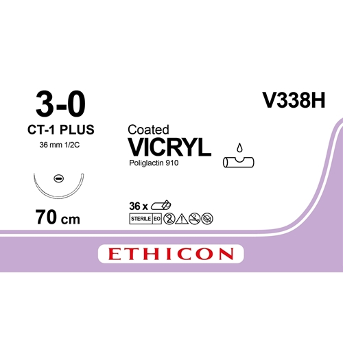 Sutur Vicryl 3-0 V338H – 70cm nål CT-1 – 36 st