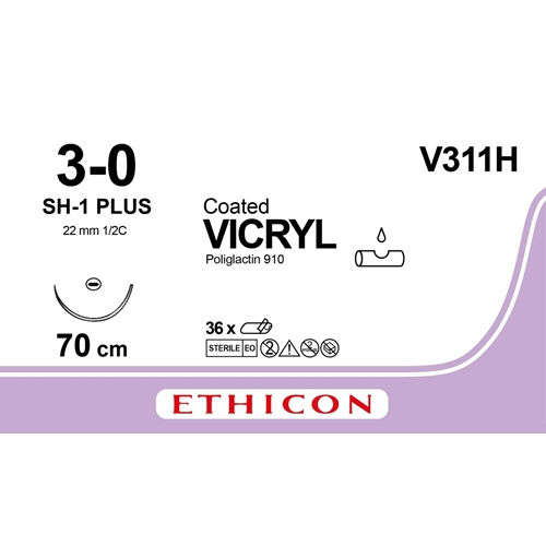 Sutur Vicryl 3-0 V311H – 70cm nål SH-1 – 36 st