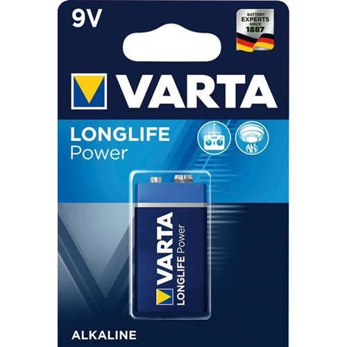 Batteri alkaliskt 9,0V 6LR61 – Varta