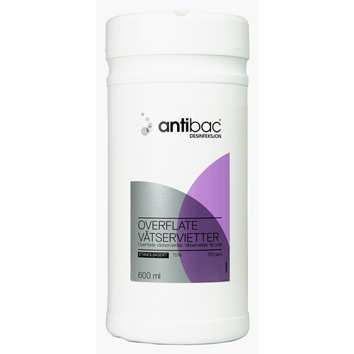 Ytdesinfektion servett Antibac m etanol – 75%, 150 st/rör – 150 st