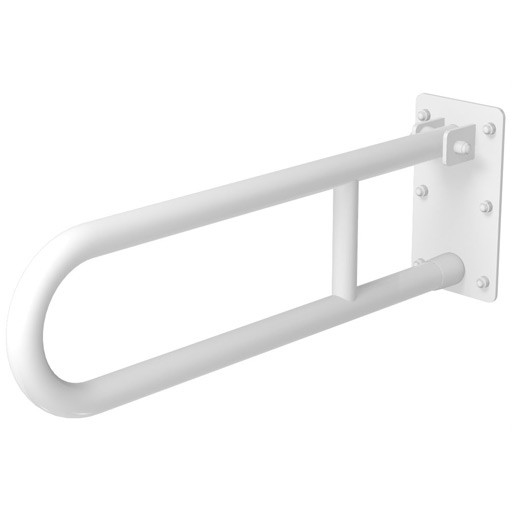 Nedfällbart stödhandtag – 700 mm – Vit epoxy-finish