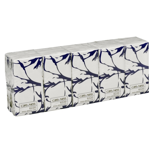Näsduk papper 3-L vit – 21×20,7cm 10×10 EU-Ecolabel – 100 st
