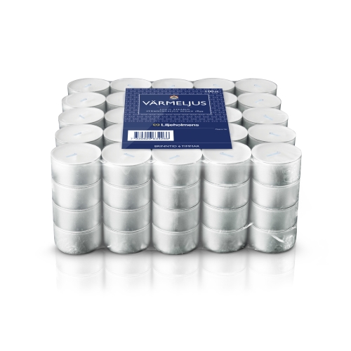Värmeljus stearin – Ø 38mm 6 timmar aluminiumkopp – 100 st