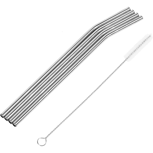 Metallsugrör böjt – 21,5cm d=6mm rostfri – 4 st