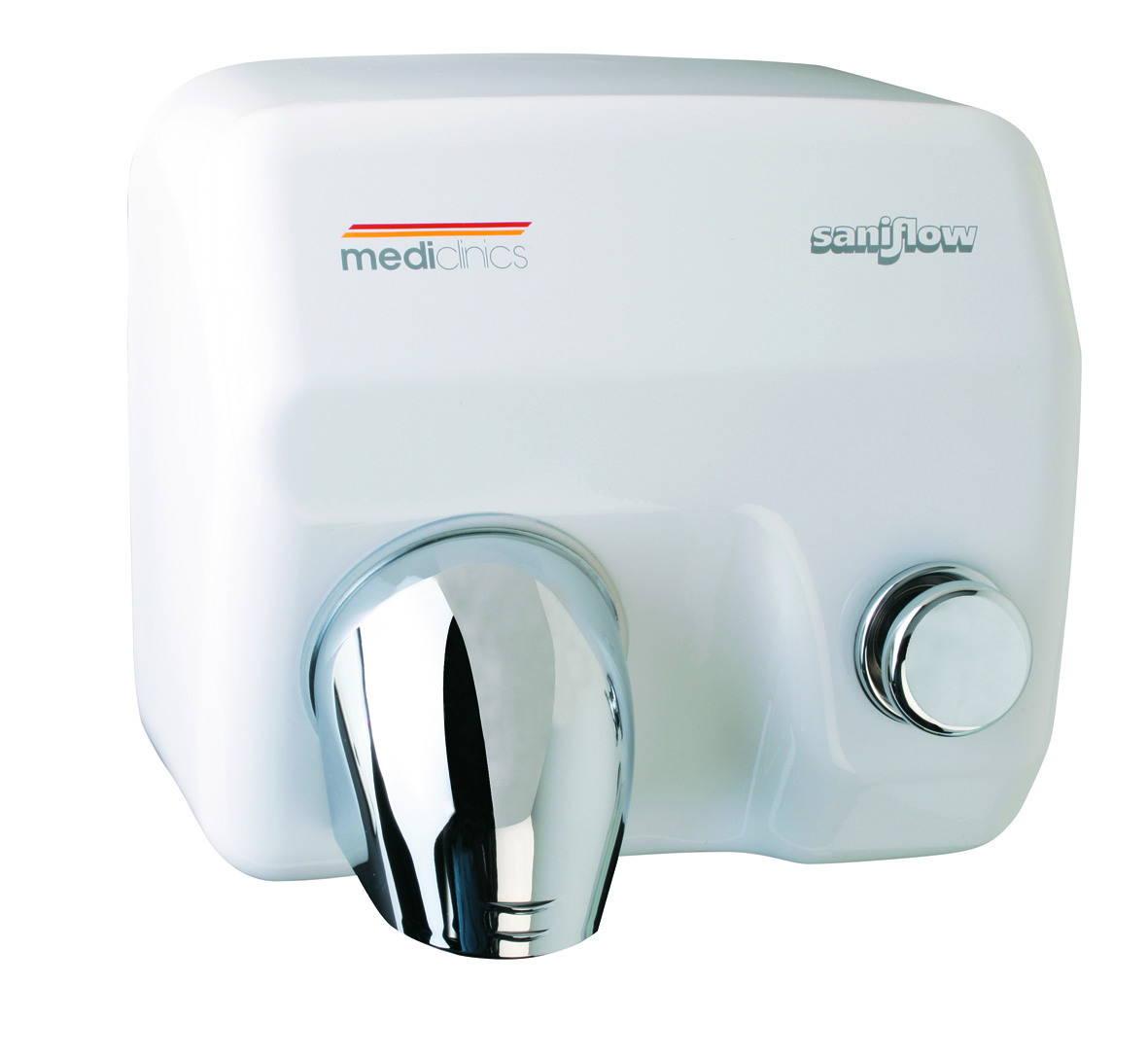 Håndtørrer Saniflow® – Tørretid: 29 s – Knap – 68 dBA – Populær model – Stål – Vit epoxy