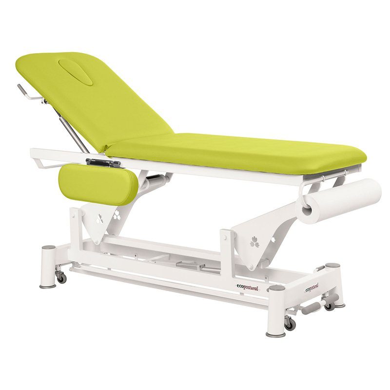 Elektrisk brits – 2-delad med armstöd och hjul – TwinPillar-lift – Med armstöd