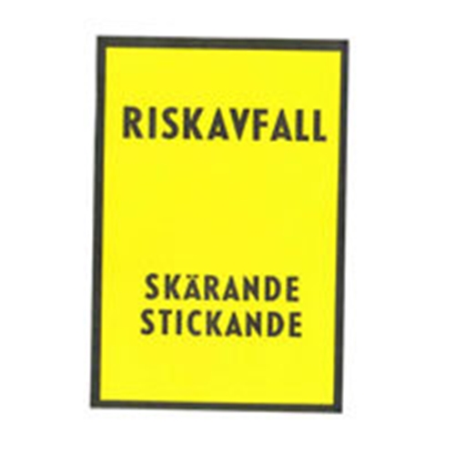 Etikett riskavfall – 150x100mm – 100 st