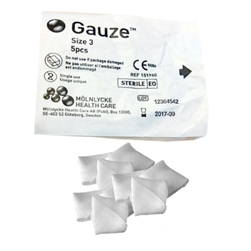 Plattork gasväv 5p Gauze – 25x30mm nr3 steril – 350 st