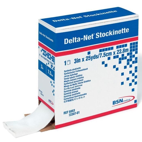 Polsterstrumpa Delta-Net – 2,5cmx23m Stockinette vit