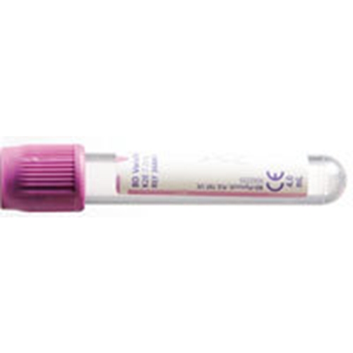 Vakuumrör BD Vacutainer pappersetikett – 5/4ml K2EDTA lila – 100 st