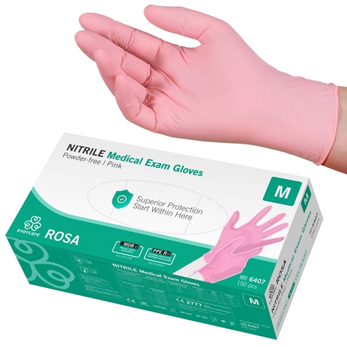 Handske us nitril evercare pf – M ROSA  AQL 1,5 – 150 st