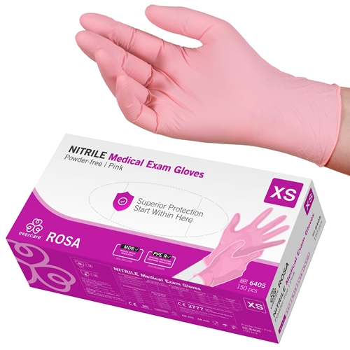 Handske us nitril evercare pf – XS ROSA  AQL 1,5 – 150 st